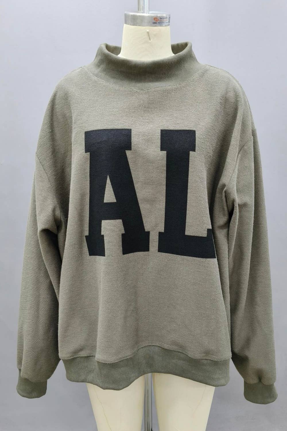Alabama Floral Mock Neck Sweatshirt: OLIVE