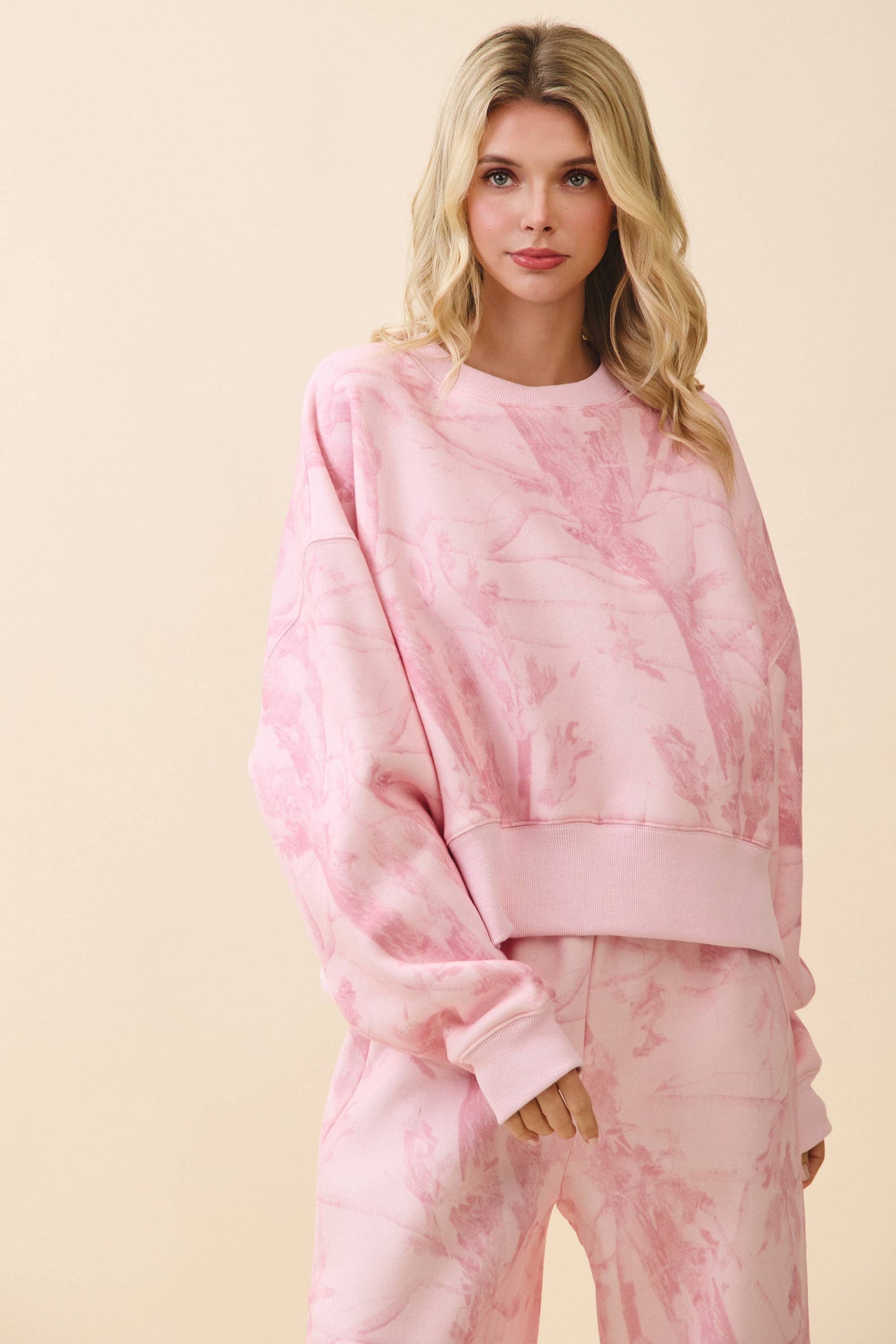 Camouflage Print Jogger Sweatpants: Pink