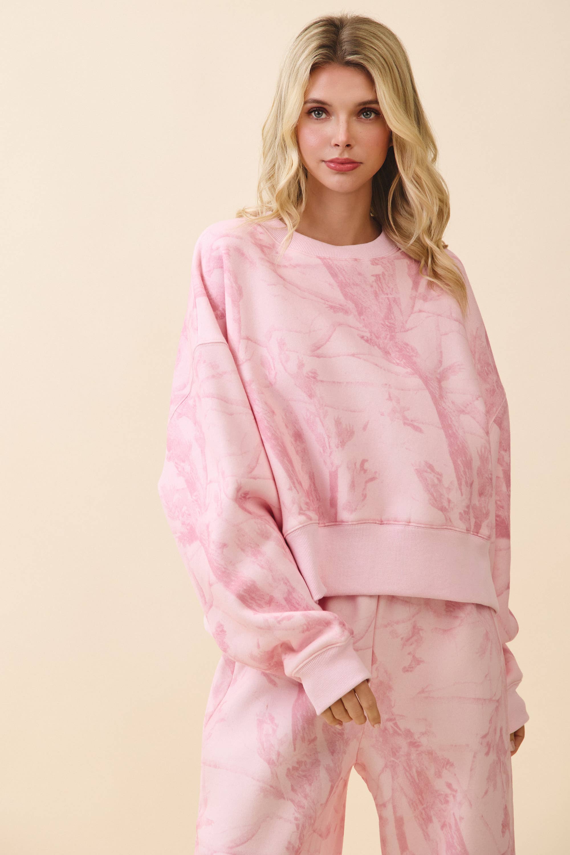 Camouflage Print Jogger Sweatpants: Pink