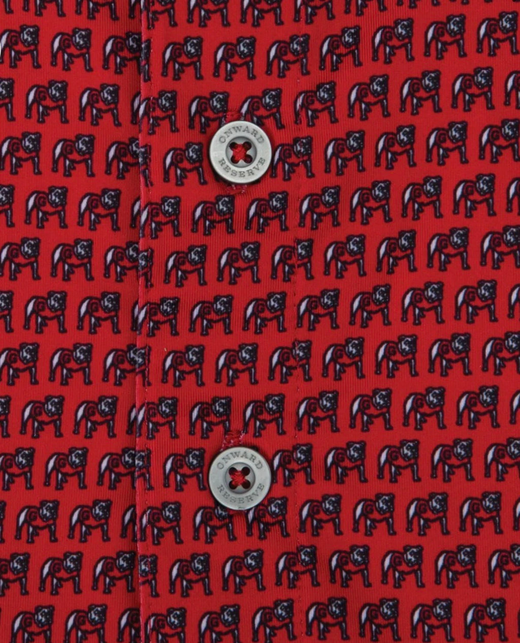 UGA Standing Bulldog Printed Performance Polo- Red