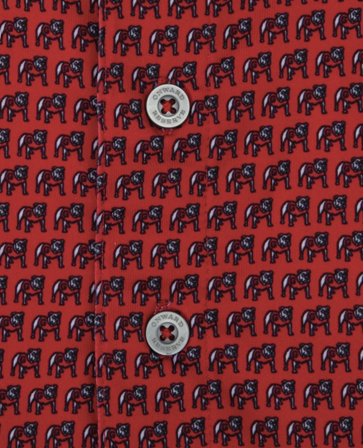 UGA Standing Bulldog Printed Performance Polo- Red