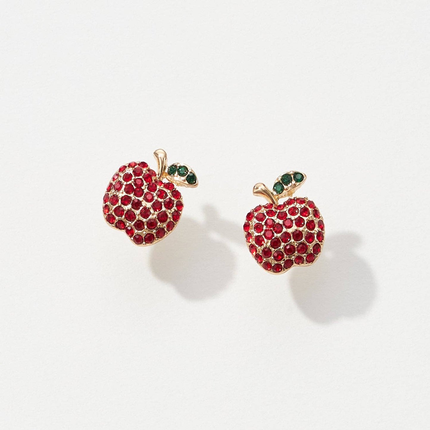 Pave Apple Post Earrings for Teacher's Day: Red / One / EE2016