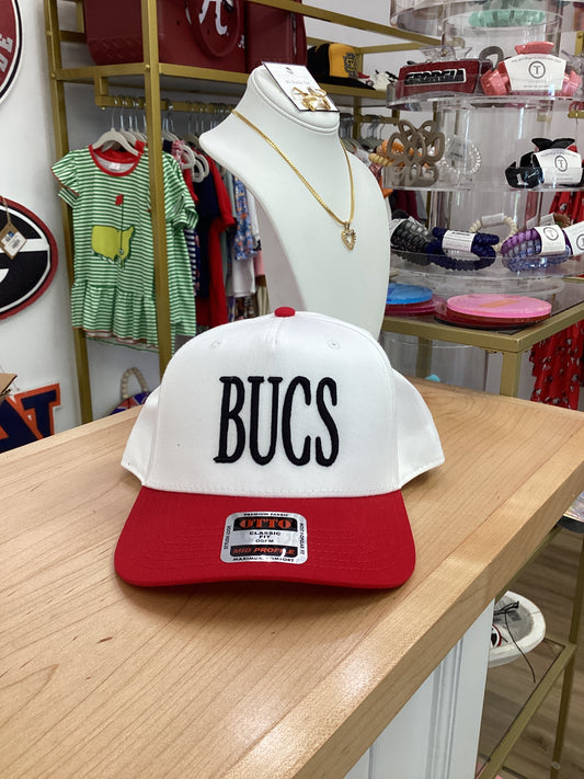 BUCS WHITE/ BLACK/ RED 3D RAISED EMBROIDERY OTTO HAT