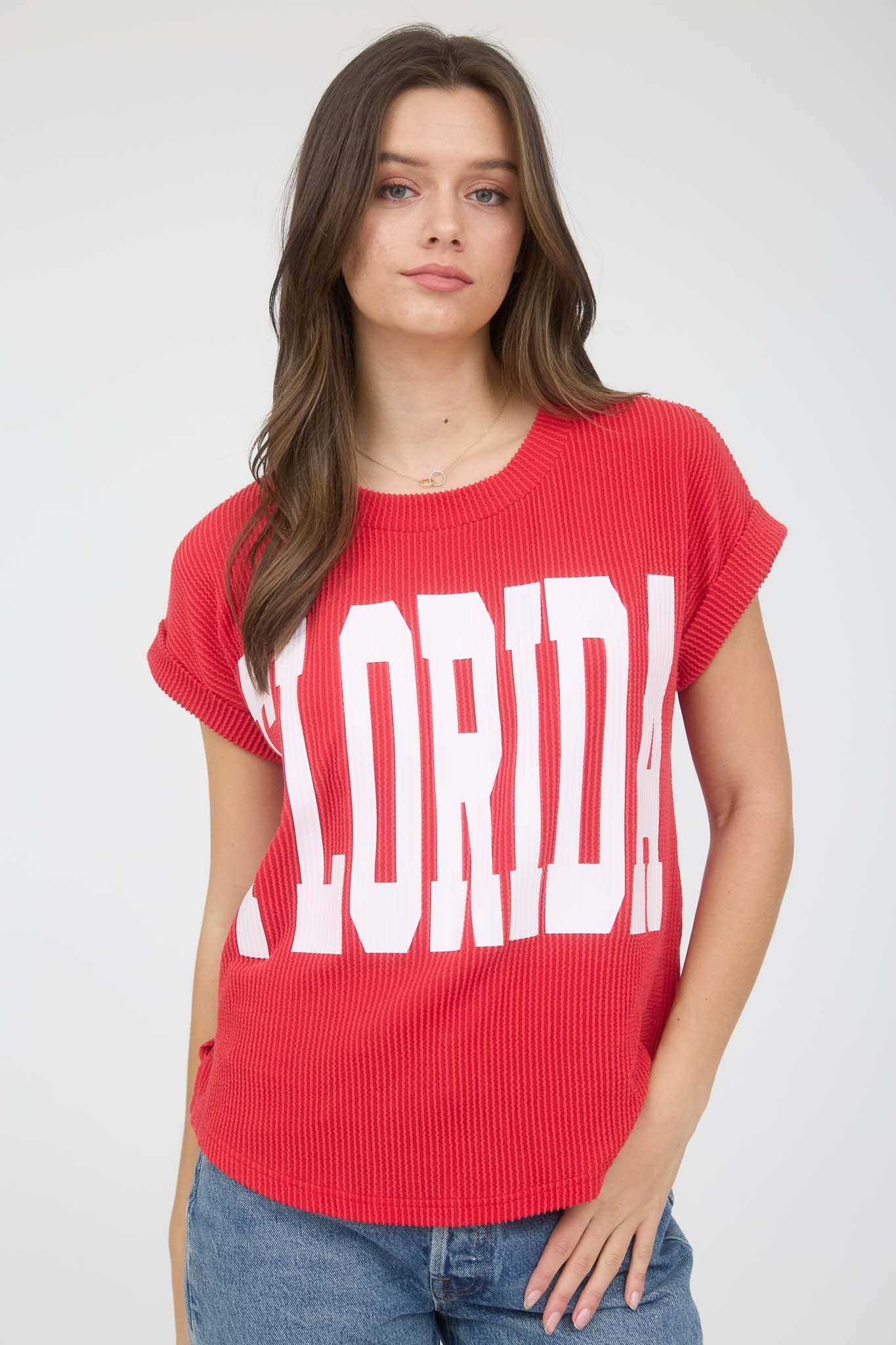 FLORIDA SHORT SLEEVE SWEATER KNIT TEE