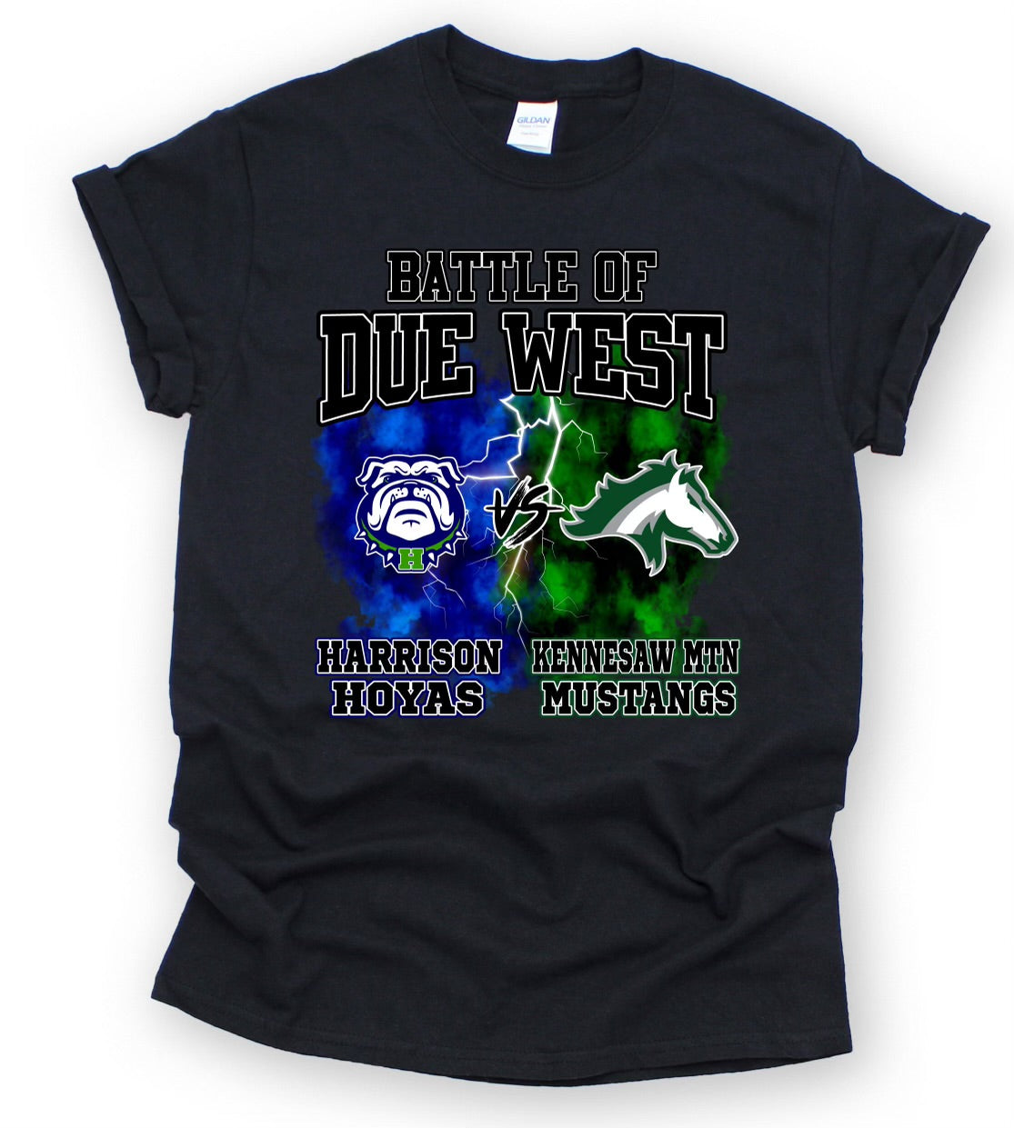 Battle of Due West Kennesaw Mountain Vs Harrison Rival Black Tee