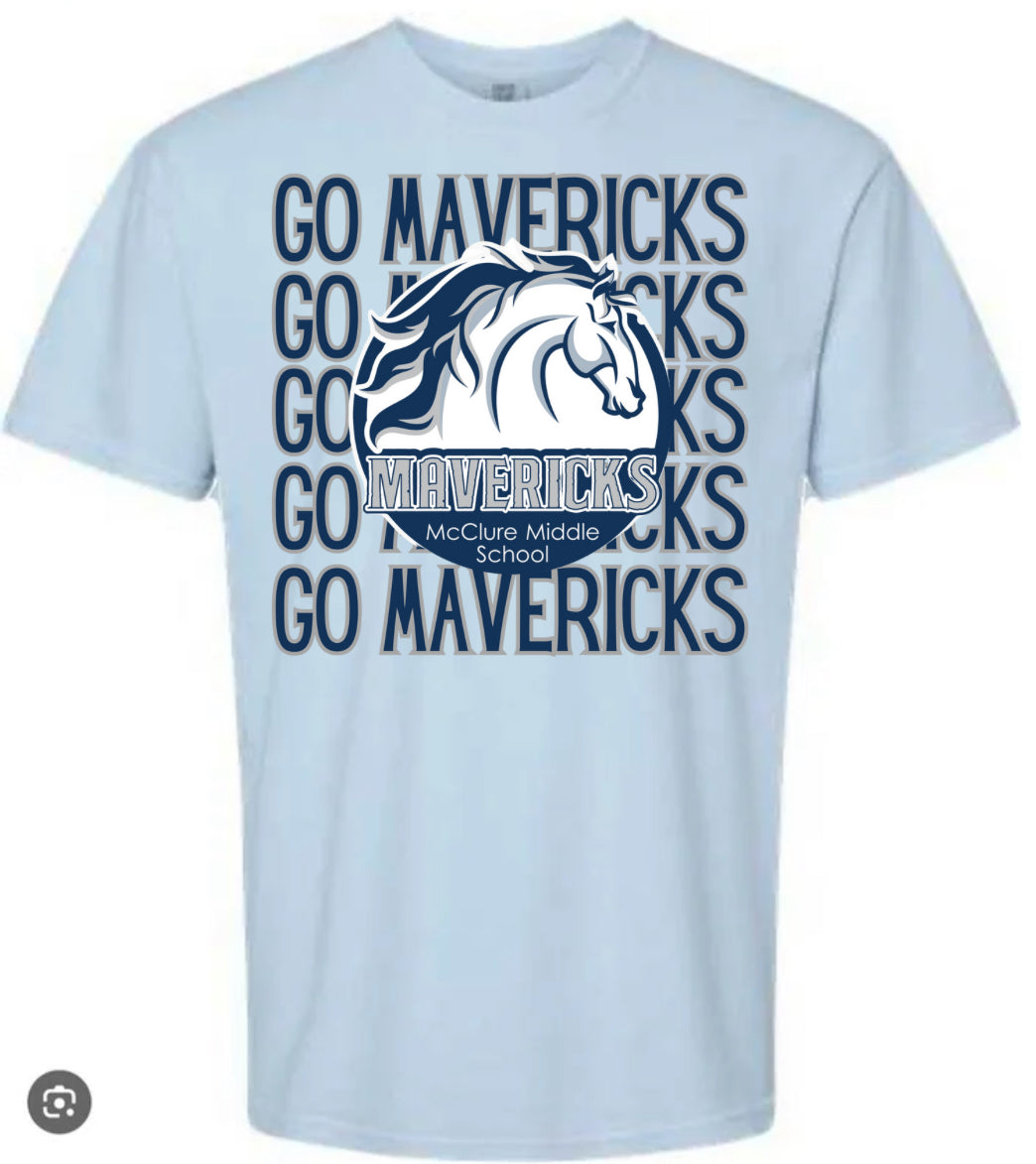 McClure Middle Mavericks Mascot Stacked Tee