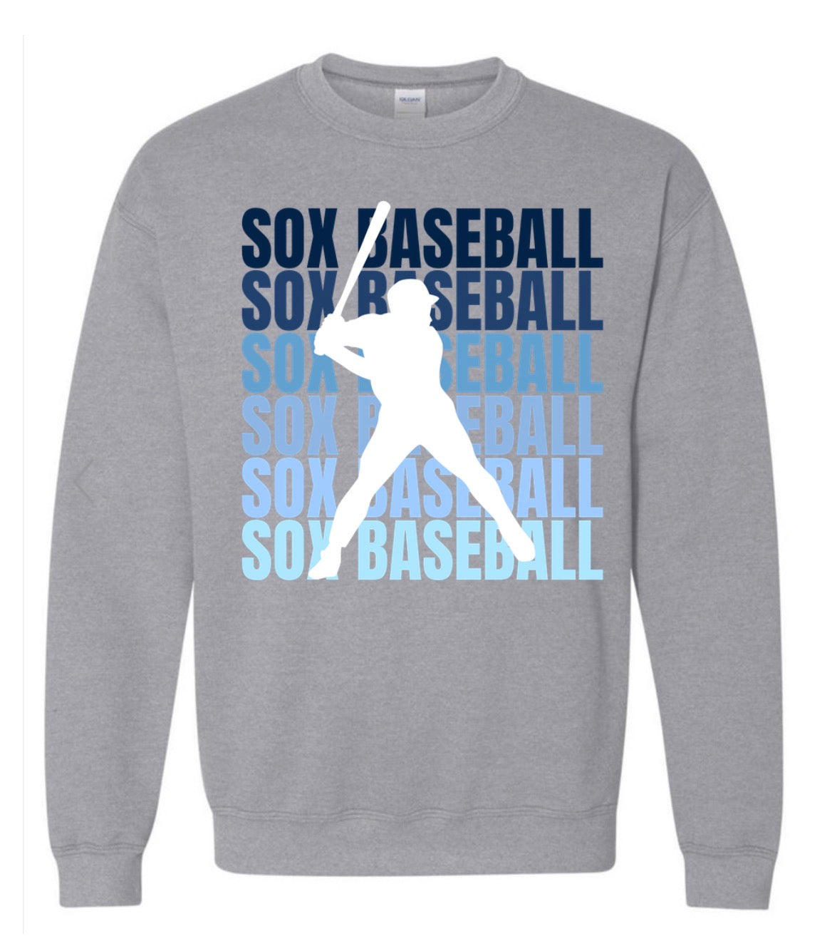 Sox Baseball stacked on sport grey