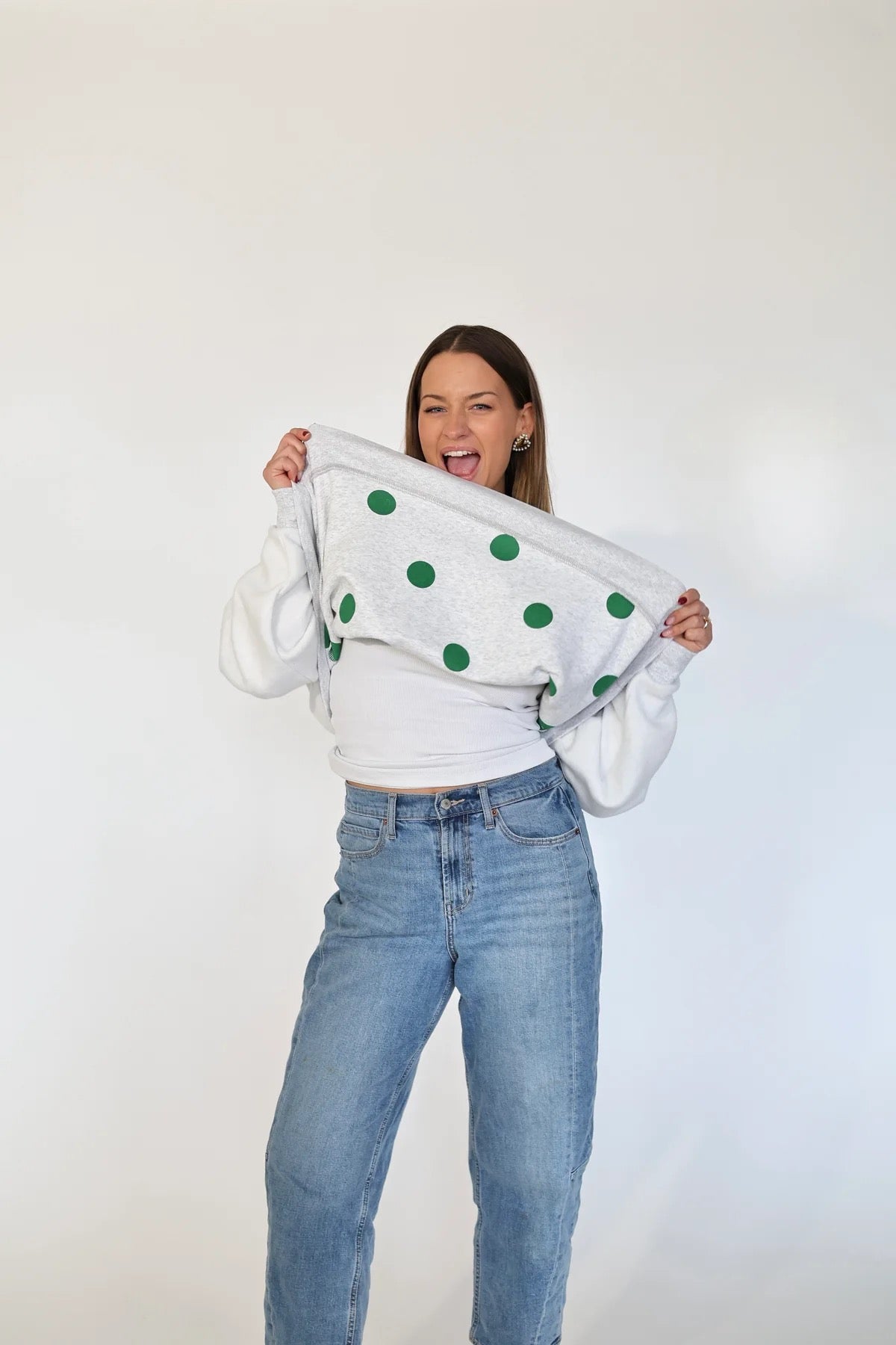 LUCKY Reversible Polka Dot Mockneck