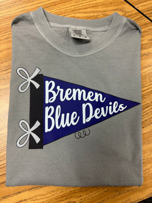 Bremen Blue Devils Pennant flag tee on grey