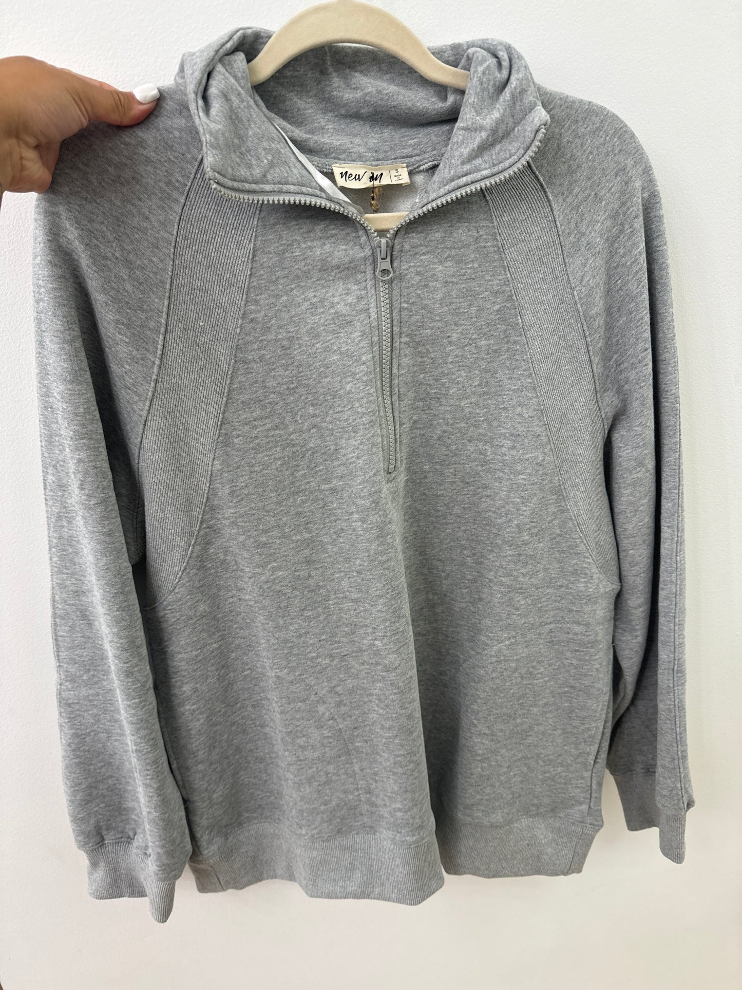 Heather Grey Half Zip Pullover