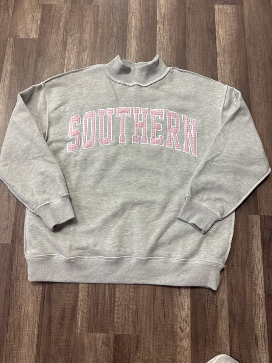 Southern Light Pink Gingham Mockneck