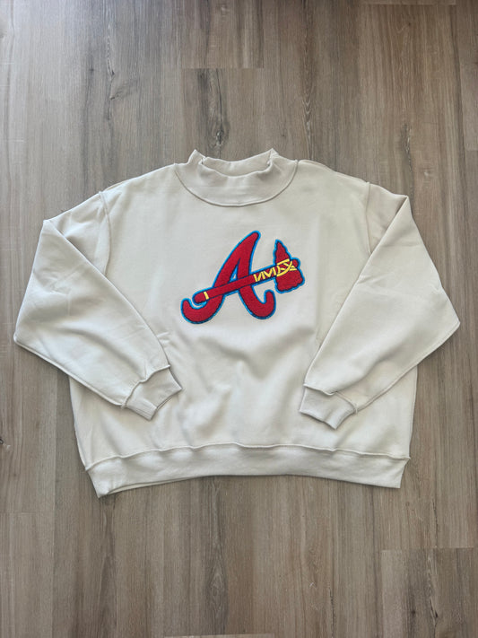 City Connect A Patch Tan Braves Mockneck