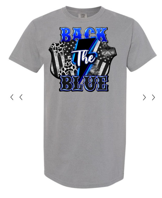 Back The Blue Lightning Bolt Tee