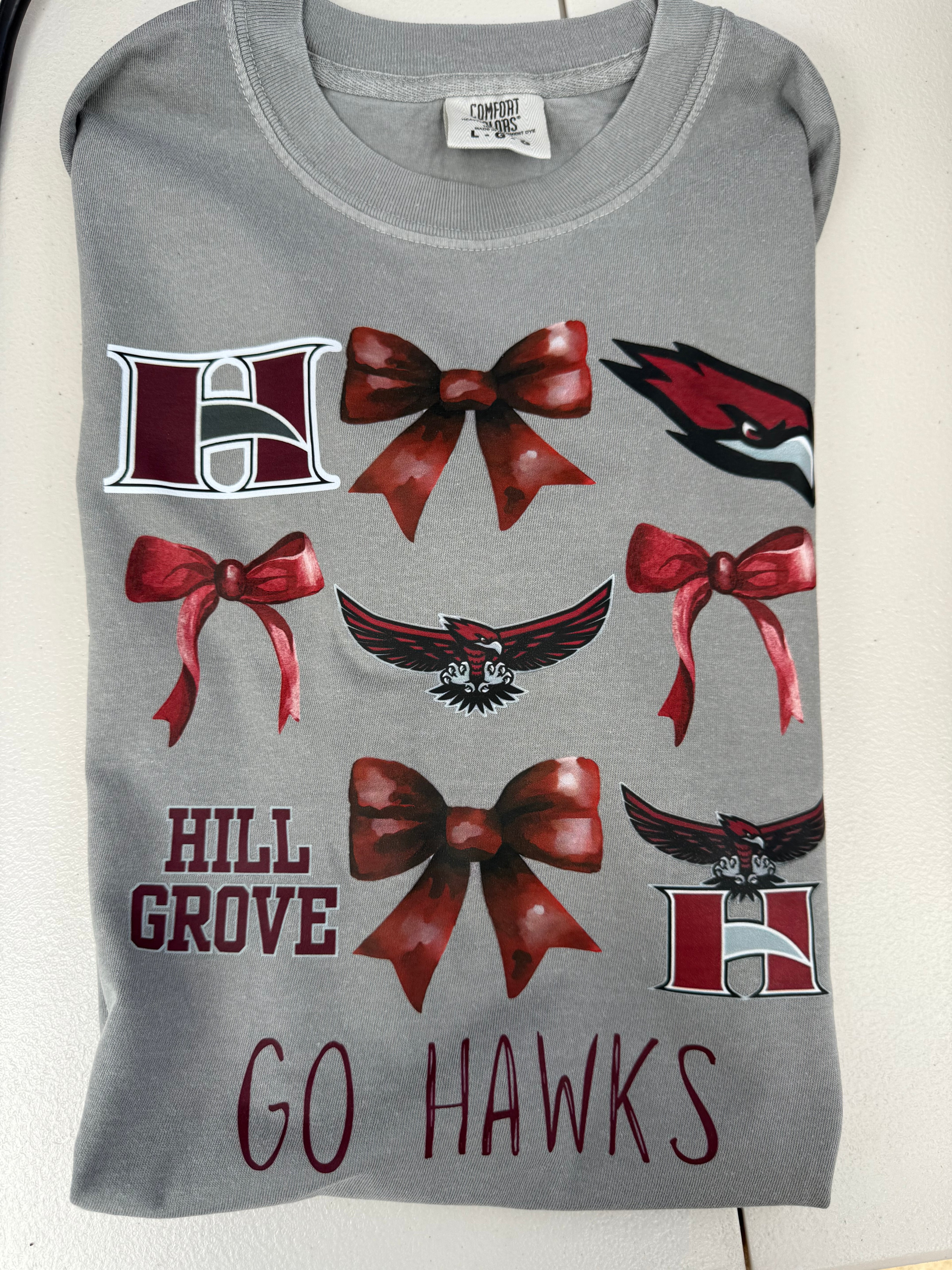 Hillgrove Hawks Bow Collage on Grey