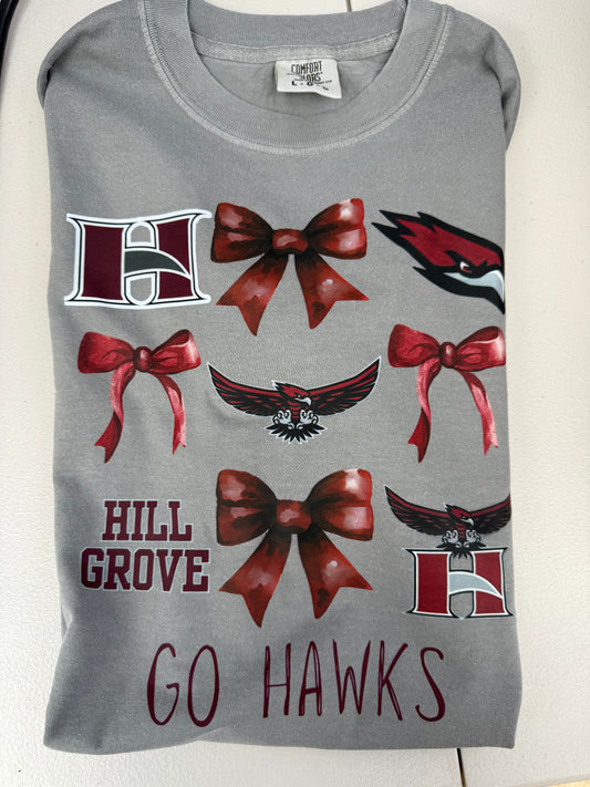 Hillgrove Hawks Bow Collage on Grey