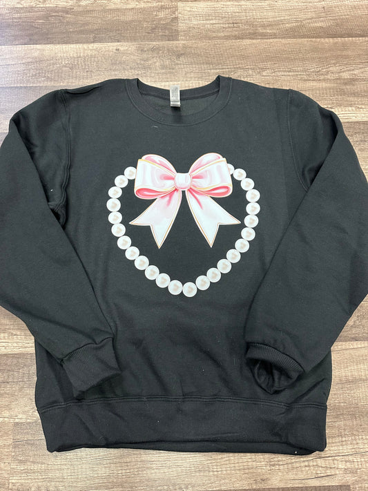 Pearl with Bow Heart Sweatshirt