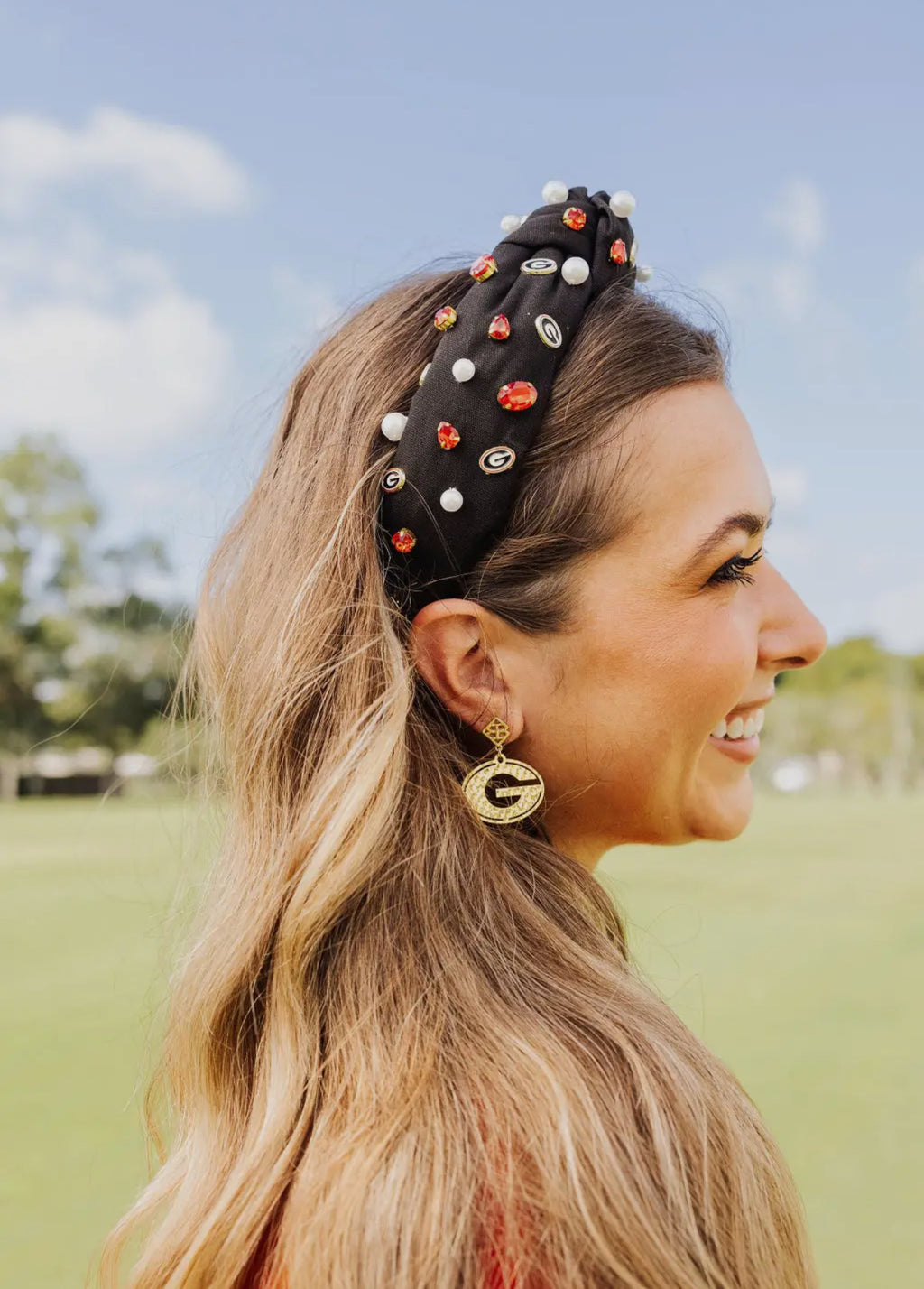 Brianna Cannon Black Universy of Georgia Logo Headband