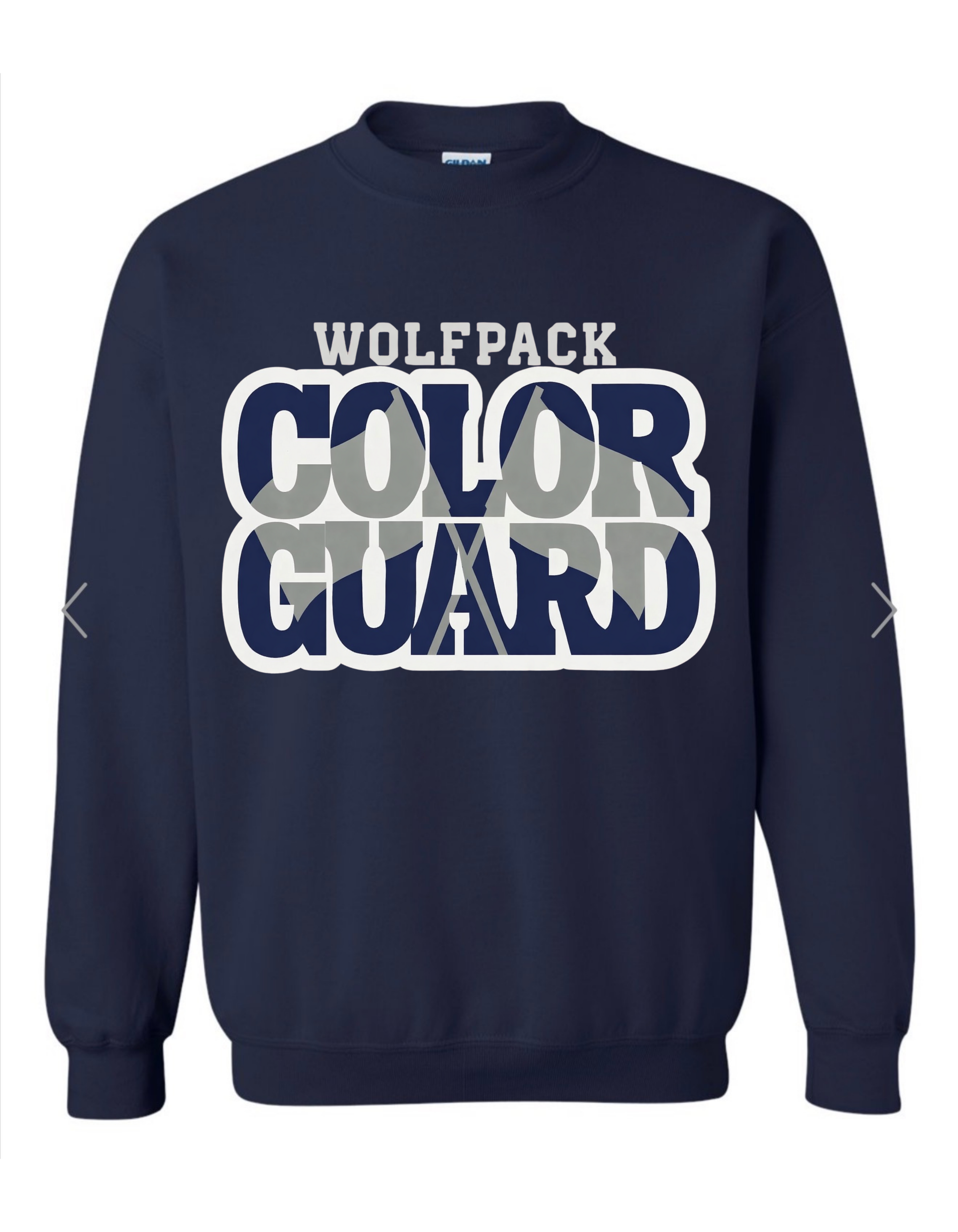 Wolfpack Colorguard Block on Navy