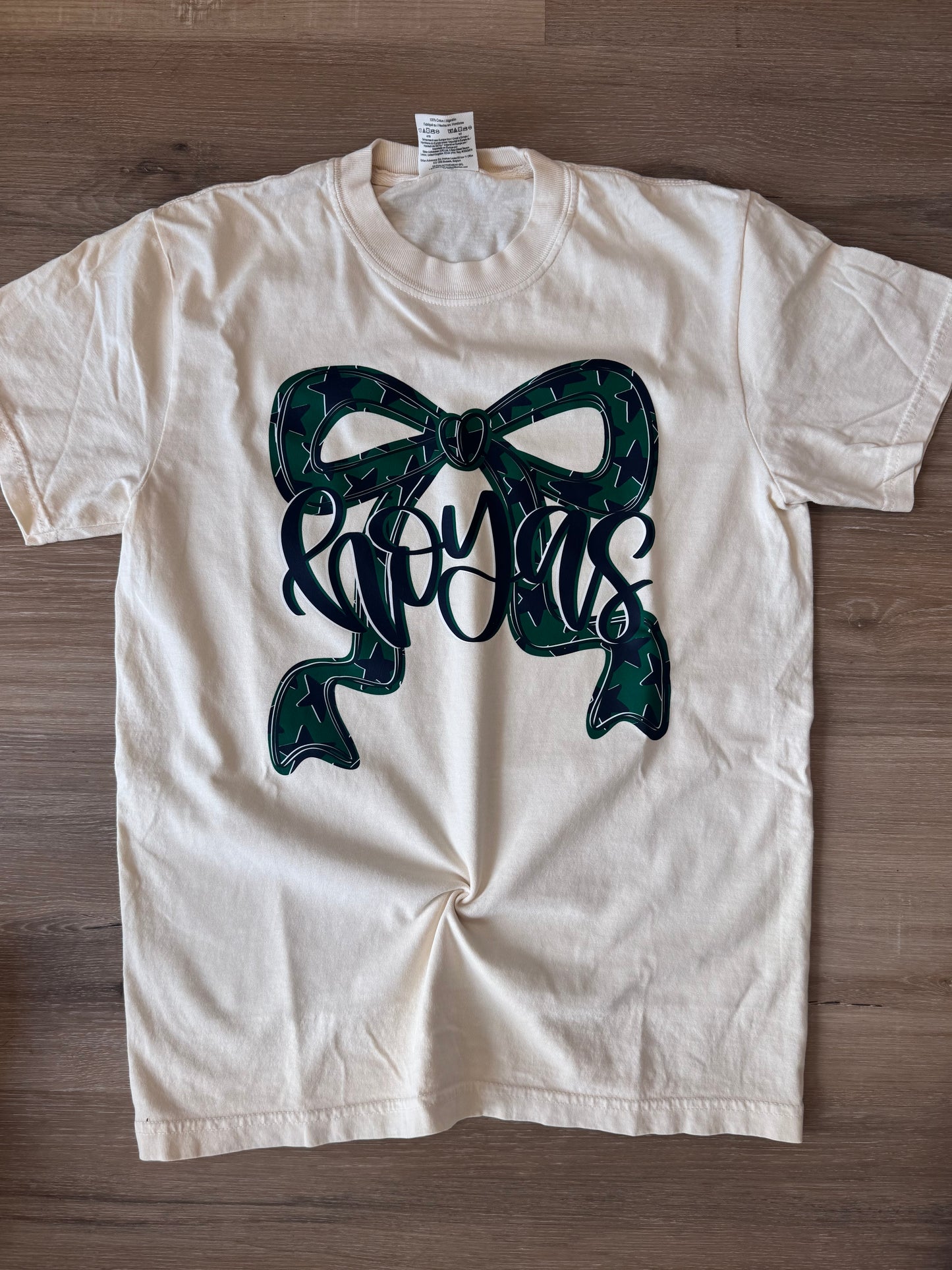 Harrison Hoyas Green Bow with Stars tee