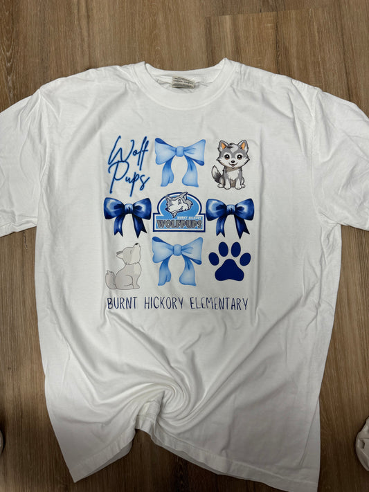 Burnt Hickory Wolfpups Bow Collage ADULT