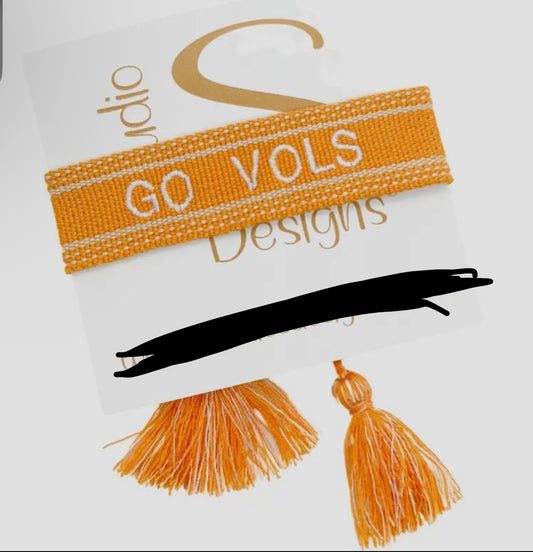 Embroidered Tassel Bracelet - Go Vols