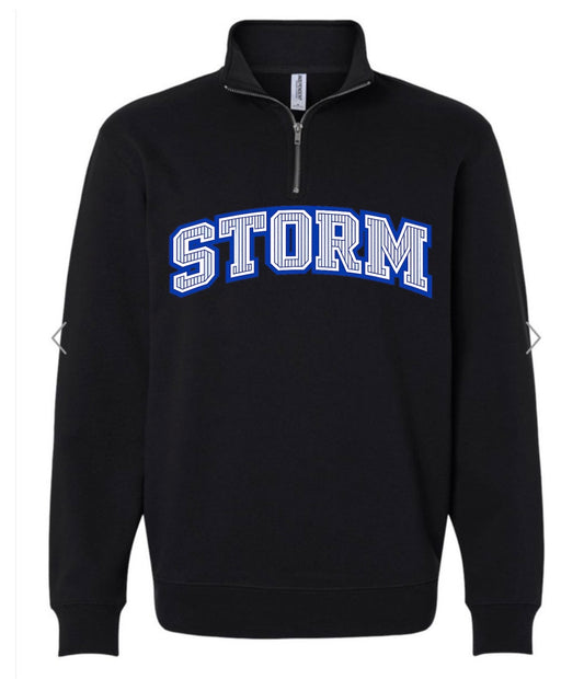Storm seersucker on black quarter zip