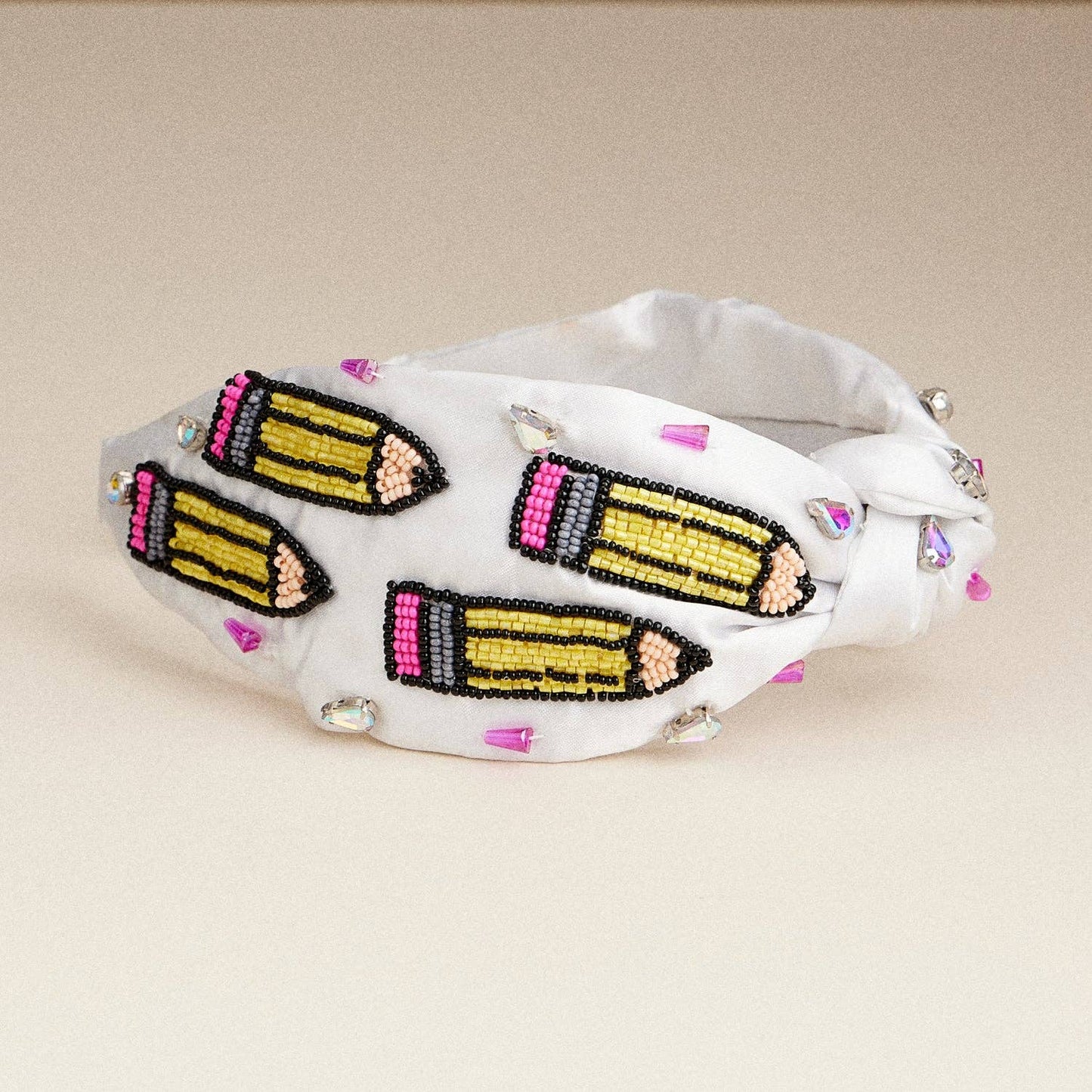 Beaded Pencil Embellished Headband for Teachers & Writers: Multicolor / One