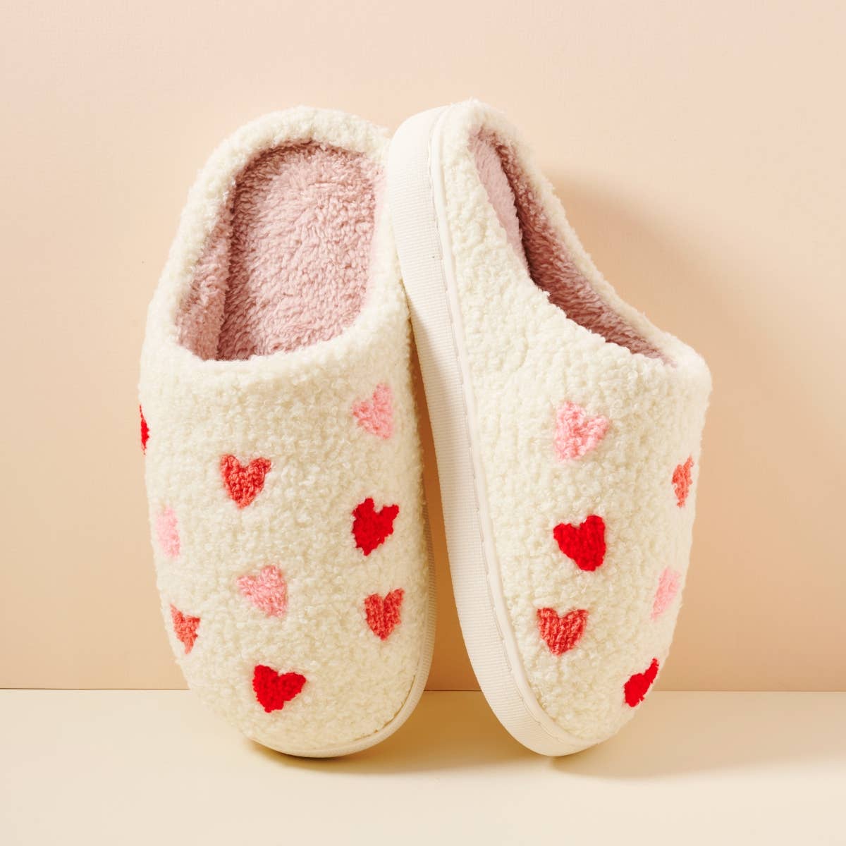 Multi Hearts Home Slippers: Black-Pink / Small / 4DL98003