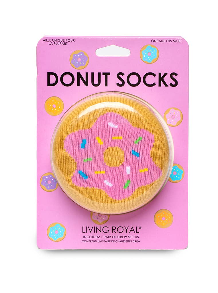 3D Packaged Crew Socks - Donut w/ Sprinkles - Orange