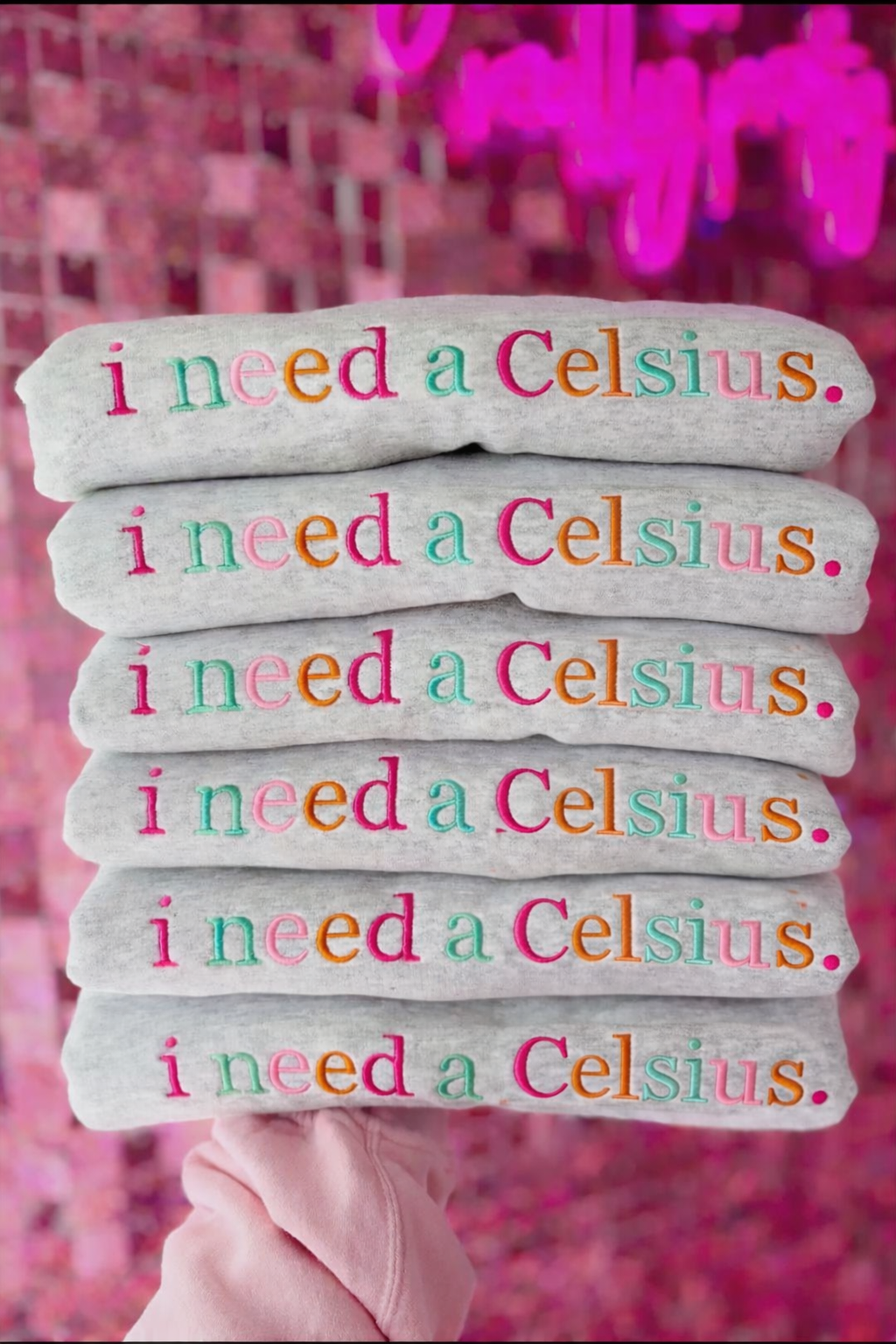 I need a Celsius colorful embroidered sweatshirt
