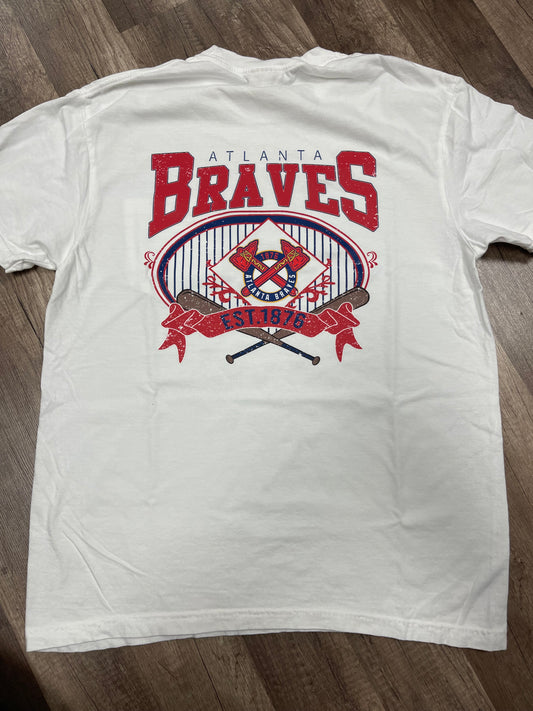 Atlanta Braves Vintage Logo Pocket Tee