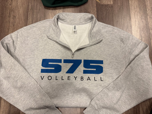 575 volleyball on grey quarter zip