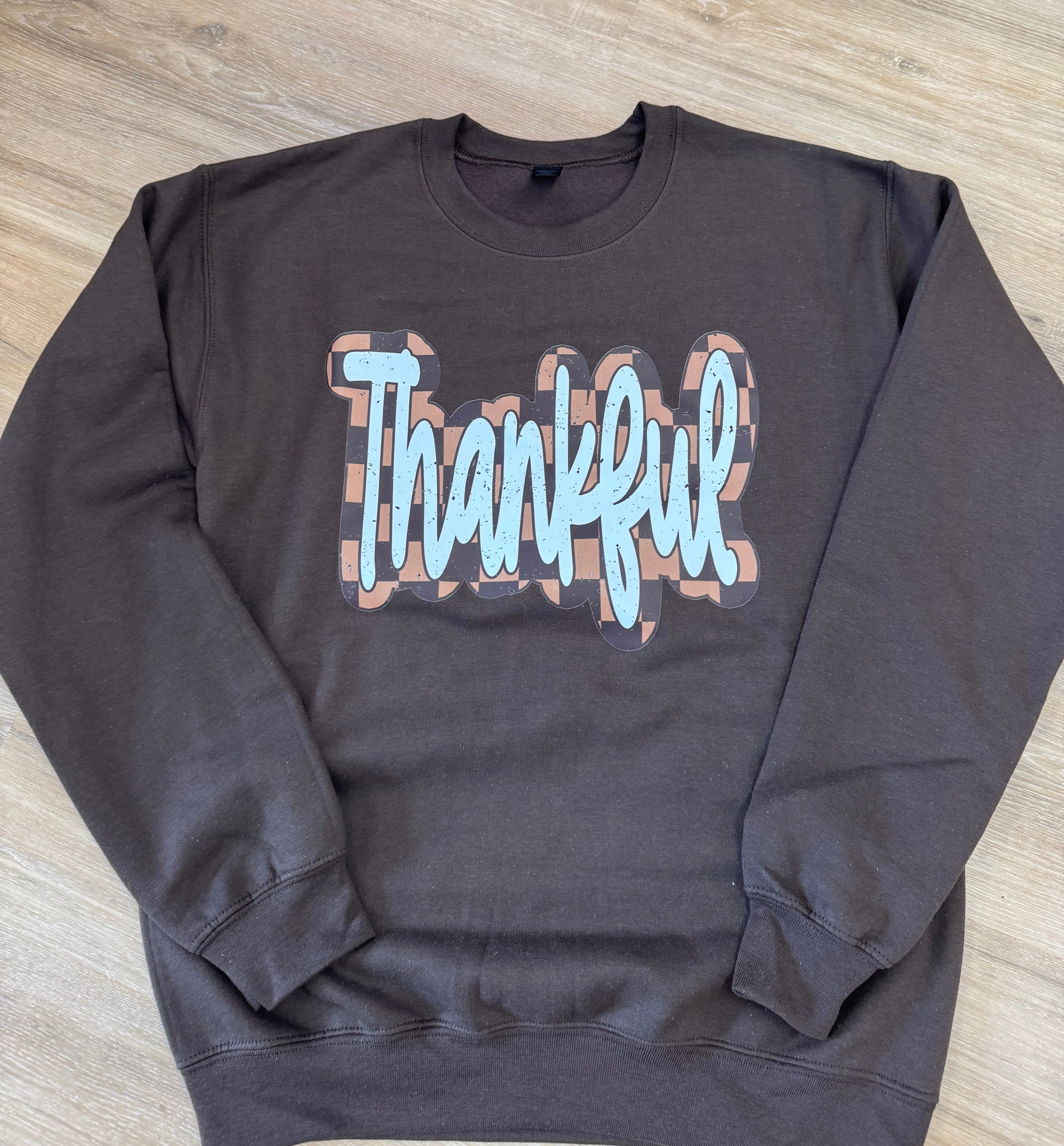 Thankful Checkered Sweatshirt