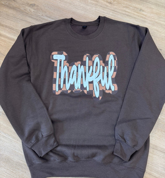 Thankful Checkered Sweatshirt