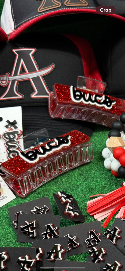 Allatoona Bucs Glitter Hair Clip