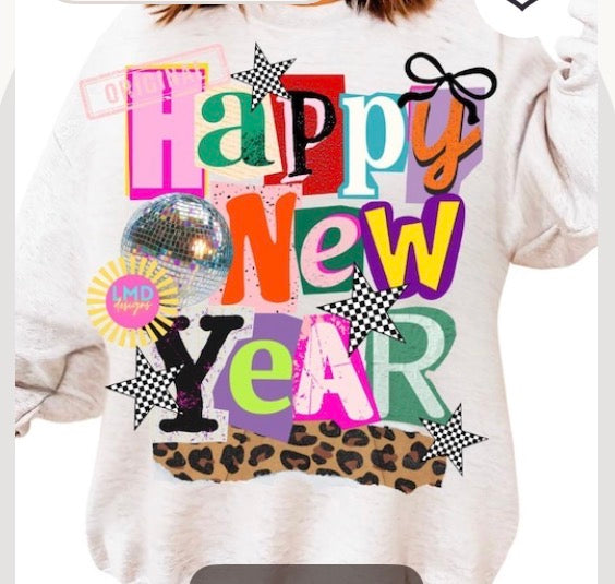 TSHIRT BAR-happy new year colorful
