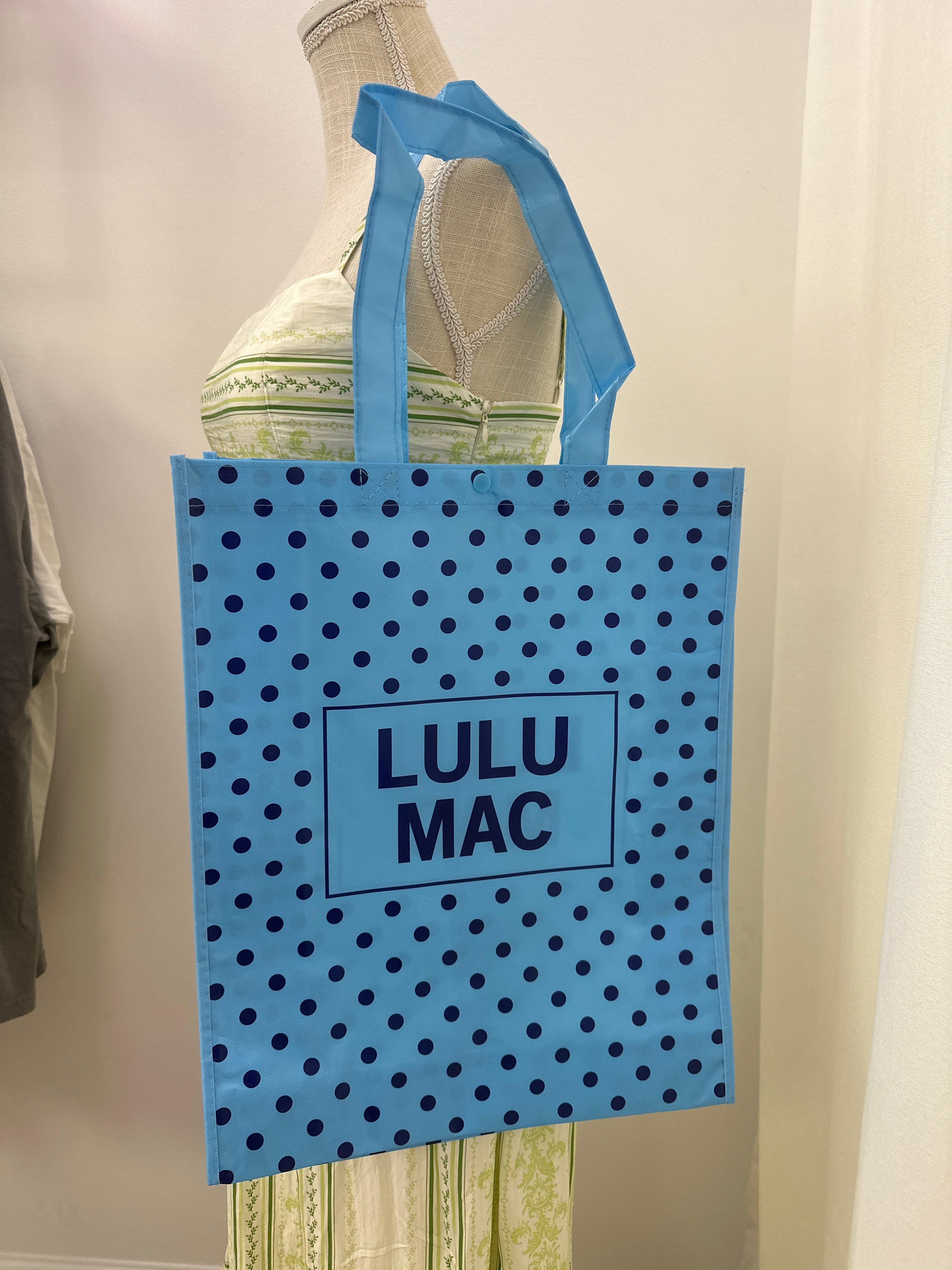 LULU MAC REUSABLE POLKA DOT TOTE BAG