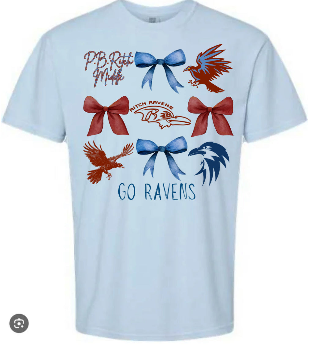 P.B. Ritch Middle Ravens Bow Collage Tee