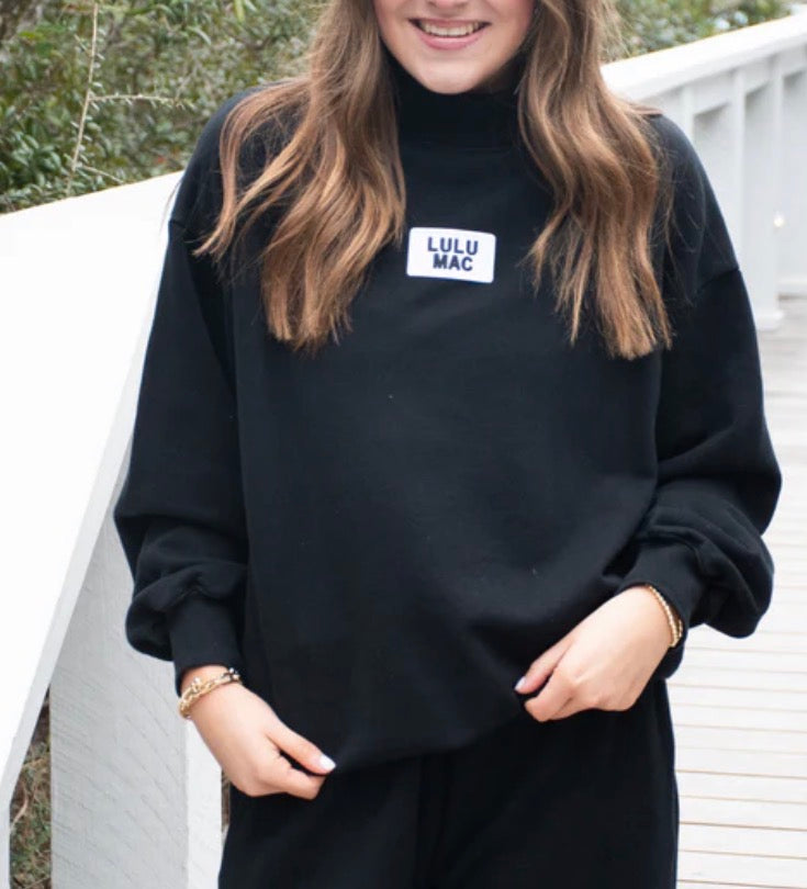 LULU MAC MOCKNECK SWEATSHIRT - Black