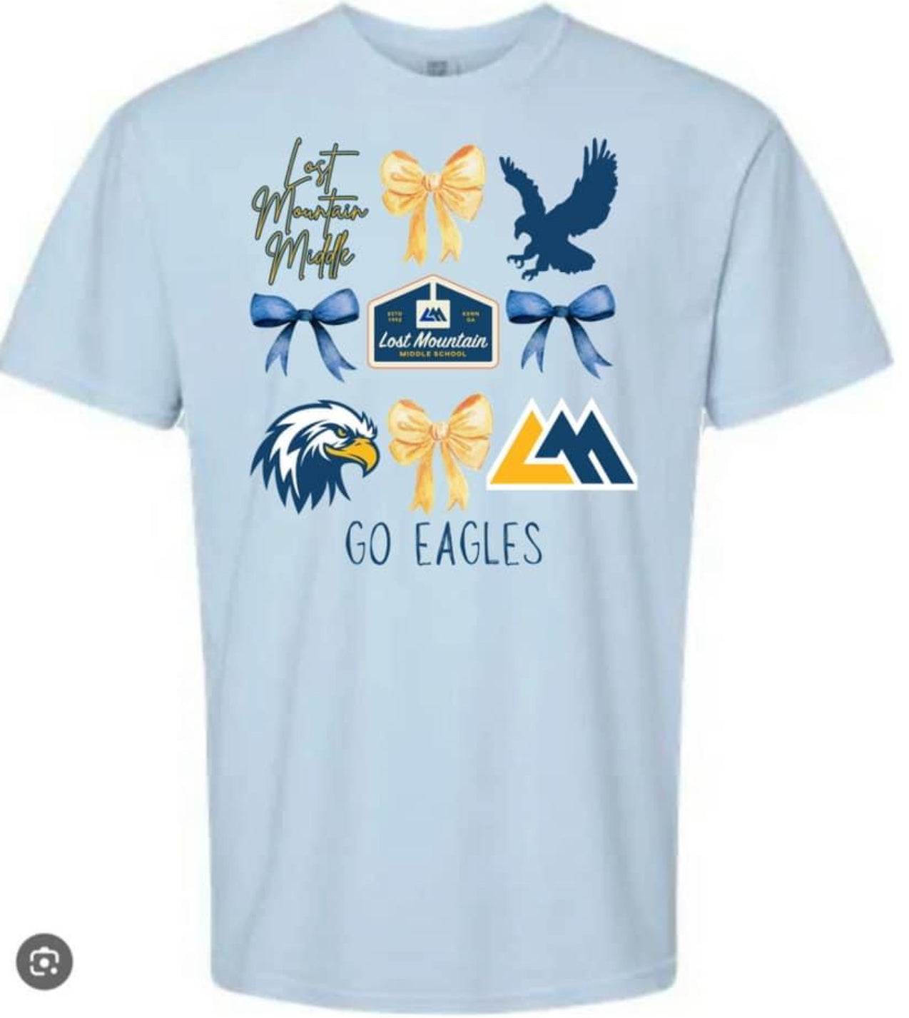 Lost Mountain Middle Eagles Bow Collage Tee