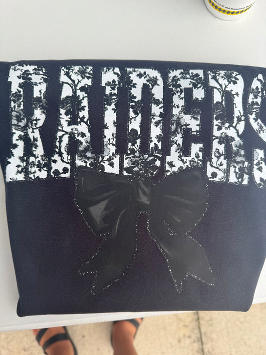Raiders Floral Tolie on black