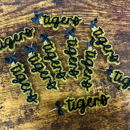 Temple Tigers Bow Earrings