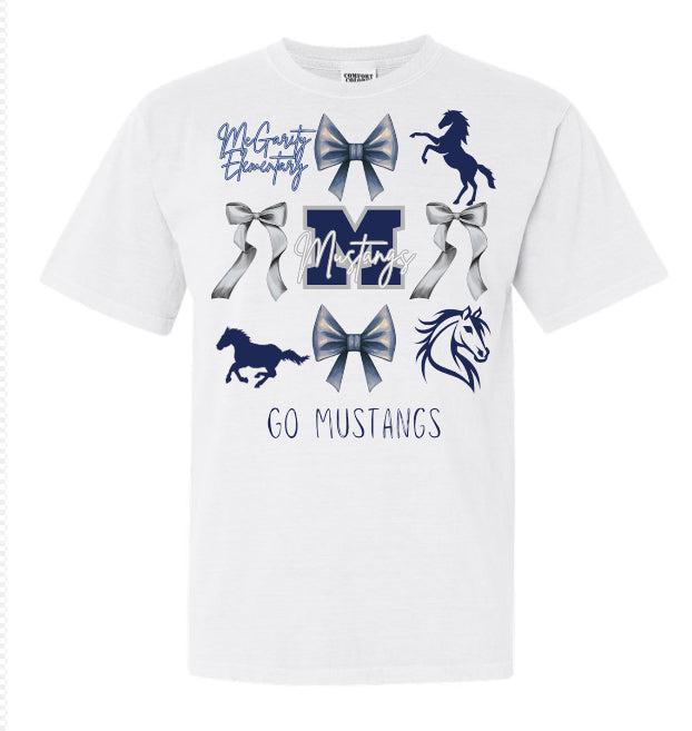 Mcgarity Elementary Mustangs Bow Collage Tee