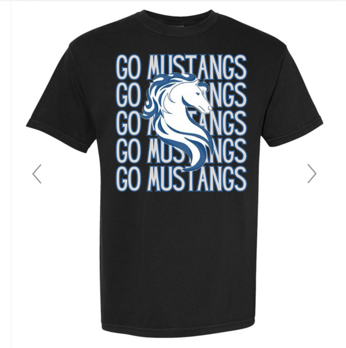 Mcgarity Mustangs Mascot Stacked Tee