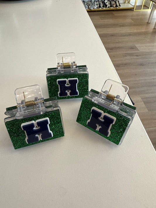 Harrison Hoyas Blue and Green Small Glitter Clip