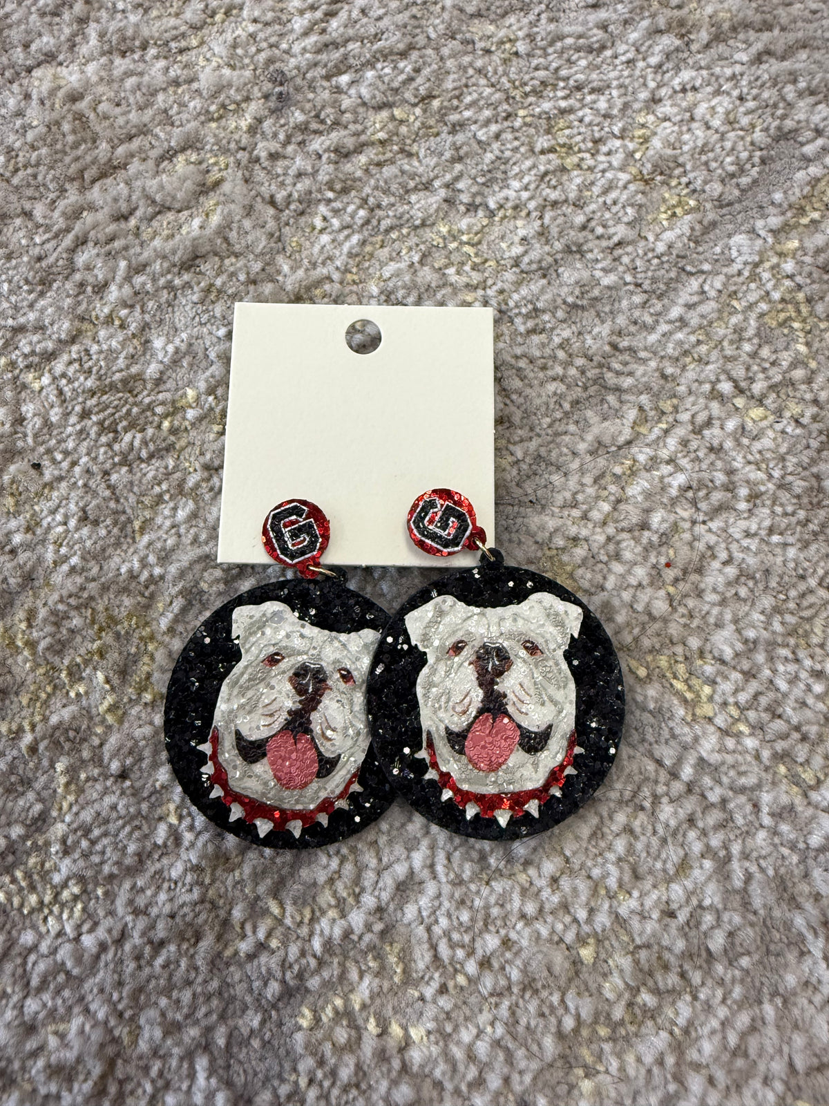 Round bulldog portrait dangles