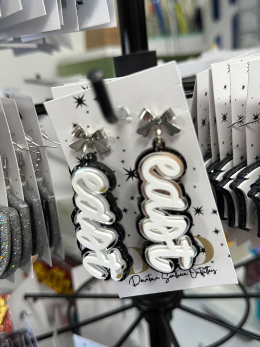 East Paulding Glitter Bow Dangles