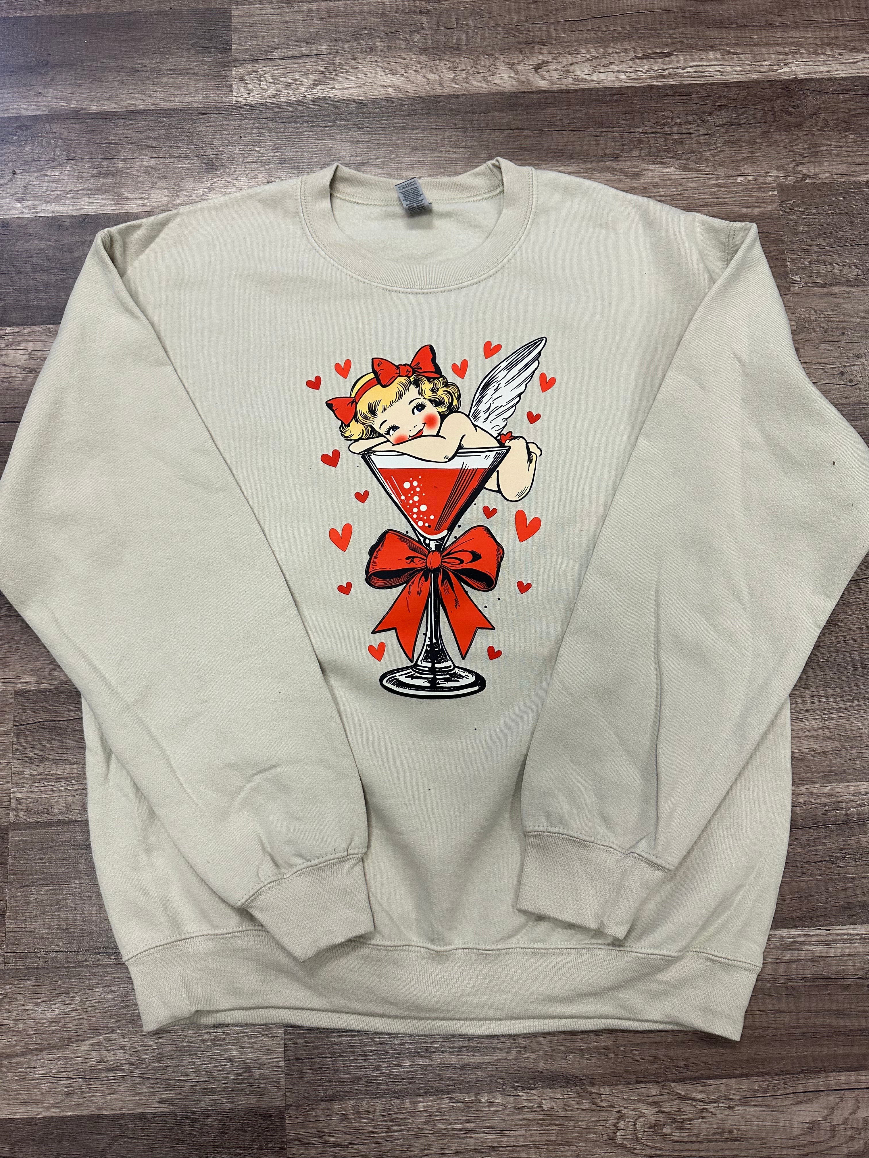 Cupid Martini Glass Sweatshirt