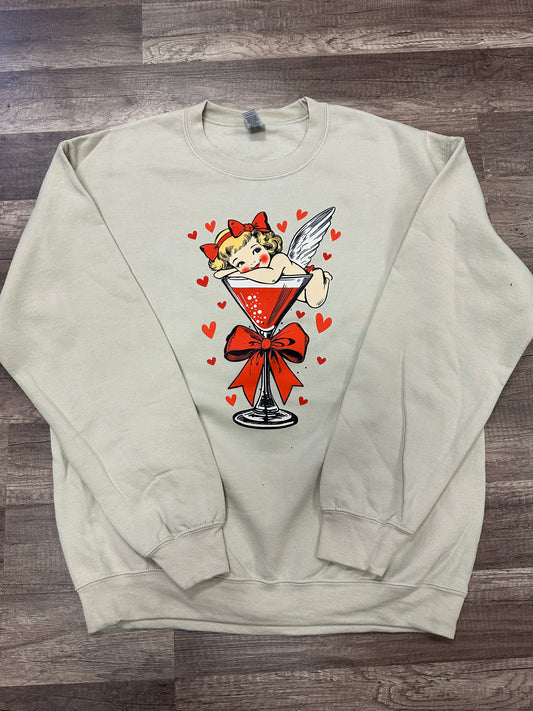 Cupid Martini Glass Sweatshirt