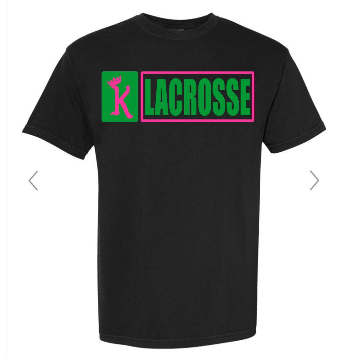 Kings Lacrosse Box Outline Black Dri Fit Tee